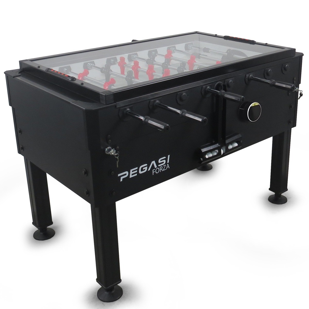 Voetbaltafel Pegasi | Forza Premium Black | Glasplaat | Cashless afbeelding